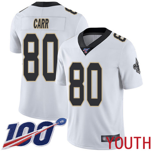 New Orleans Saints Limited White Youth Austin Carr Road Jersey NFL Football #80 100th Season Vapor Untouchable Jersey->youth nfl jersey->Youth Jersey